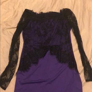 Purple and black lace dress